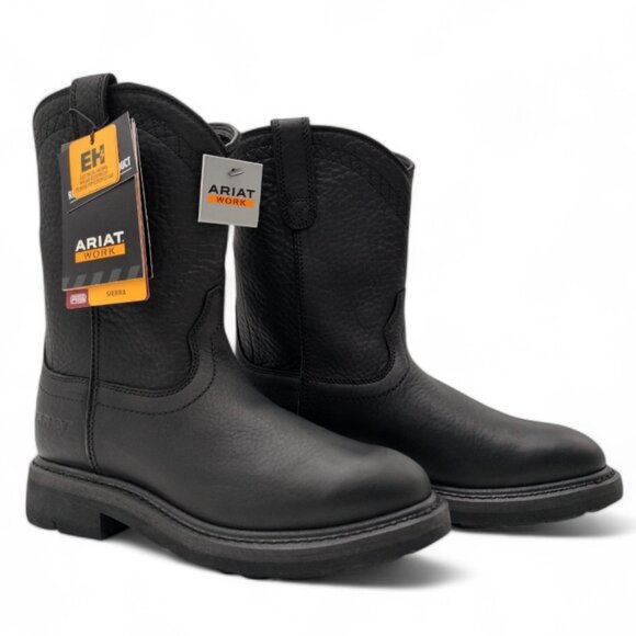 Ariat Men's Black Sierra Roper Size 12W EE Toe SR EH Safety Work Boot 10002422 - Picture 3 of 15
